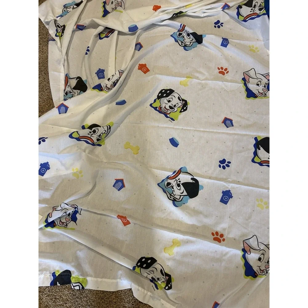 3 Vintage 101 Dalmatians Walt Disney Twin Sheets Set Playful Pups Cotton Blend